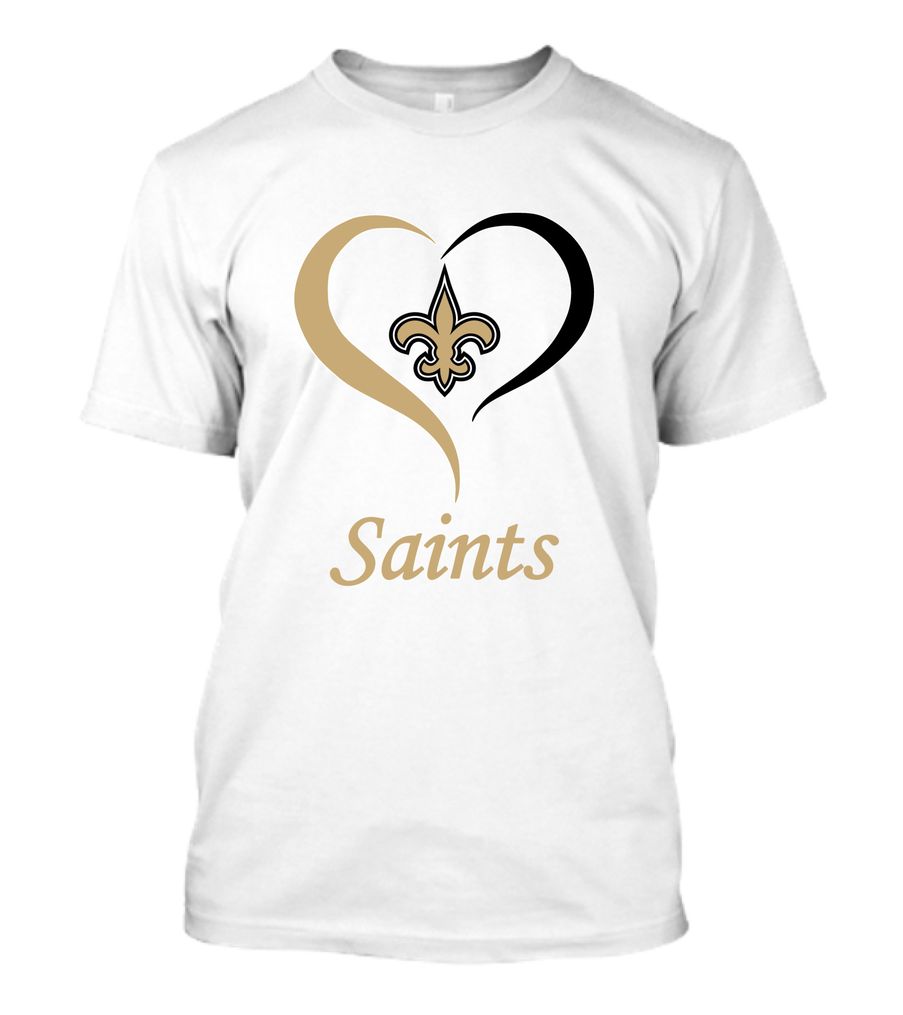 New Orleans Saints Heart Fleur-de-Lis T-Shirt