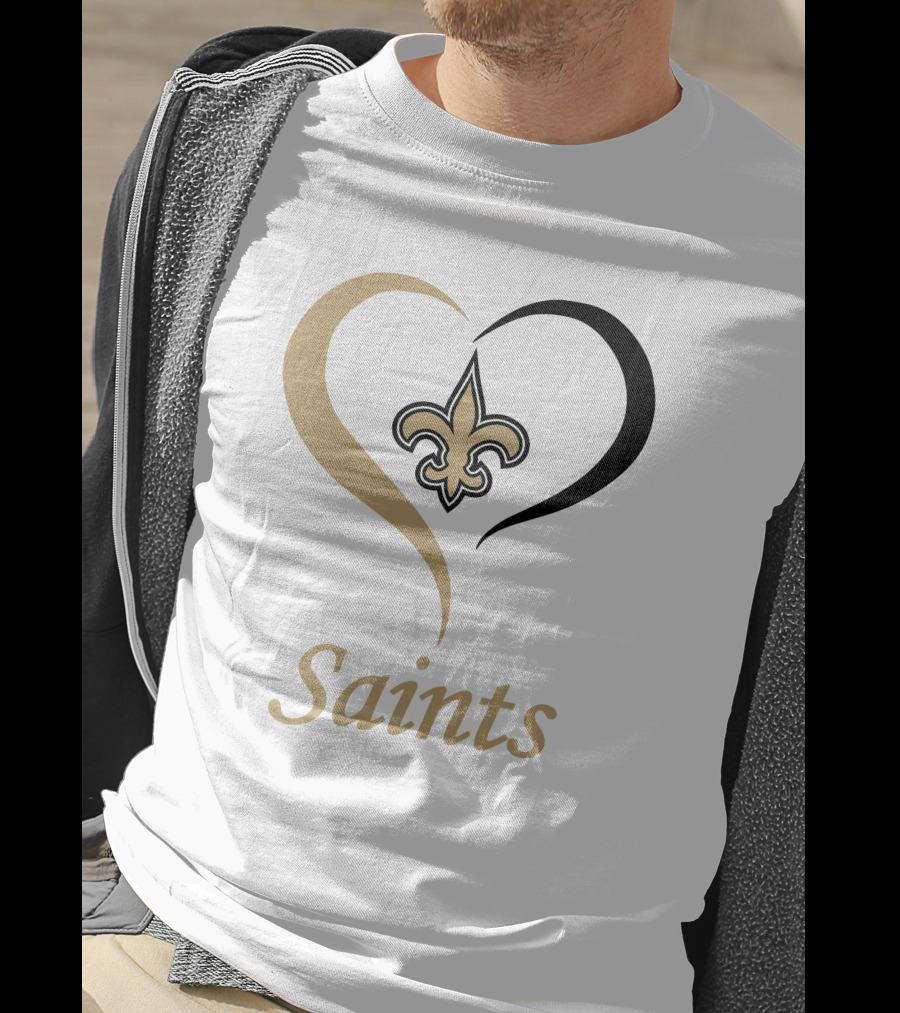 New Orleans Saints Heart Fleur-de-Lis T-Shirt