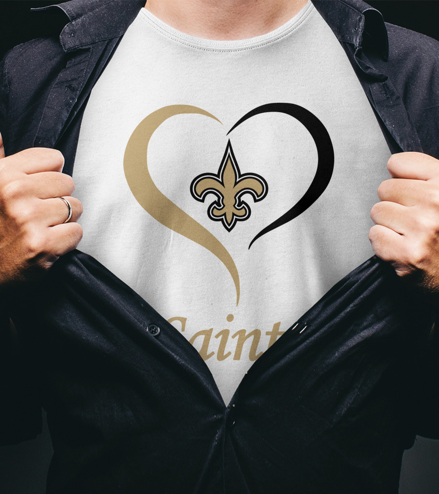 New Orleans Saints Heart Fleur-de-Lis T-Shirt