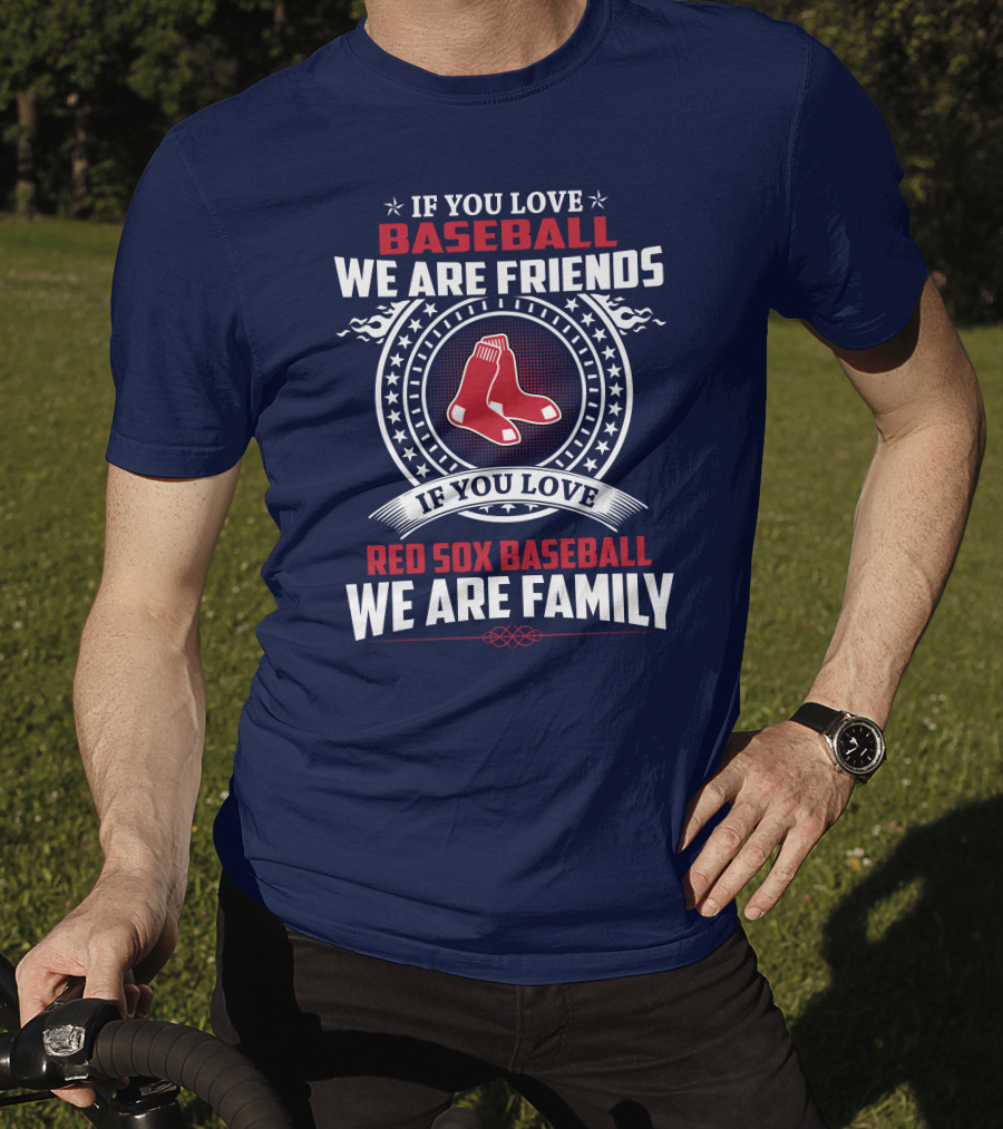 If You Love Baseball We Are Friends Red Sox Baseball We Are Family T-Shirt