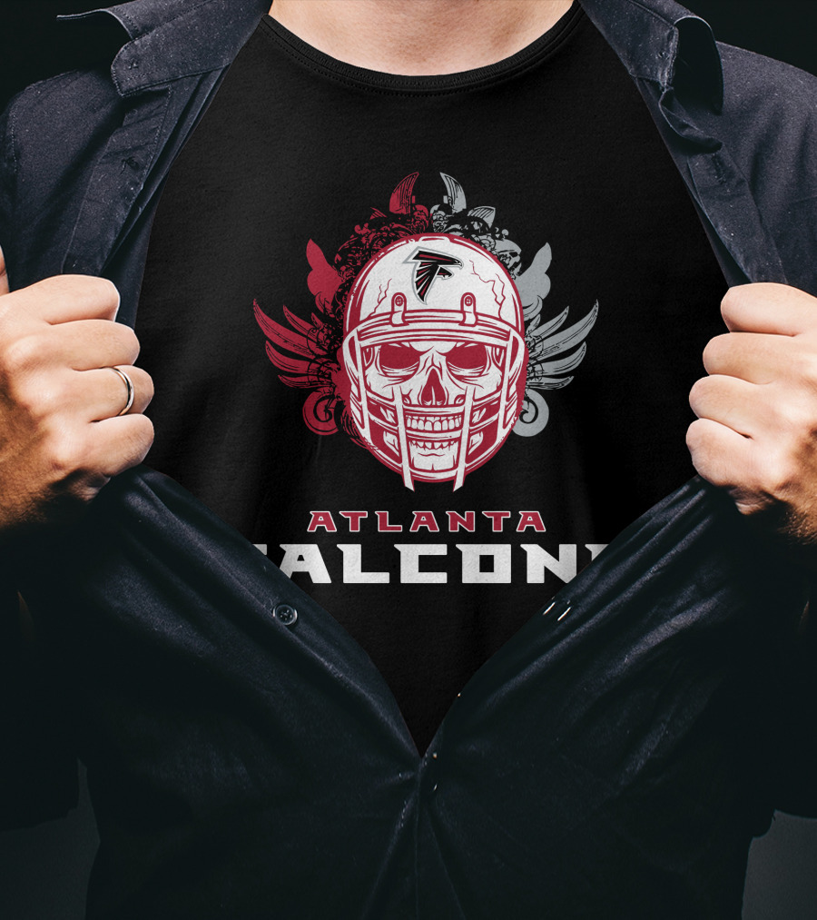 Atlanta Falcons Skull Helmet T-Shirt