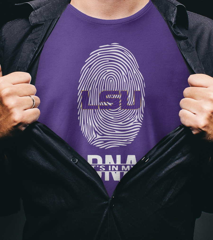 Lsu It's In My Dna Fingerprint Tiger Spirit T-Shirt