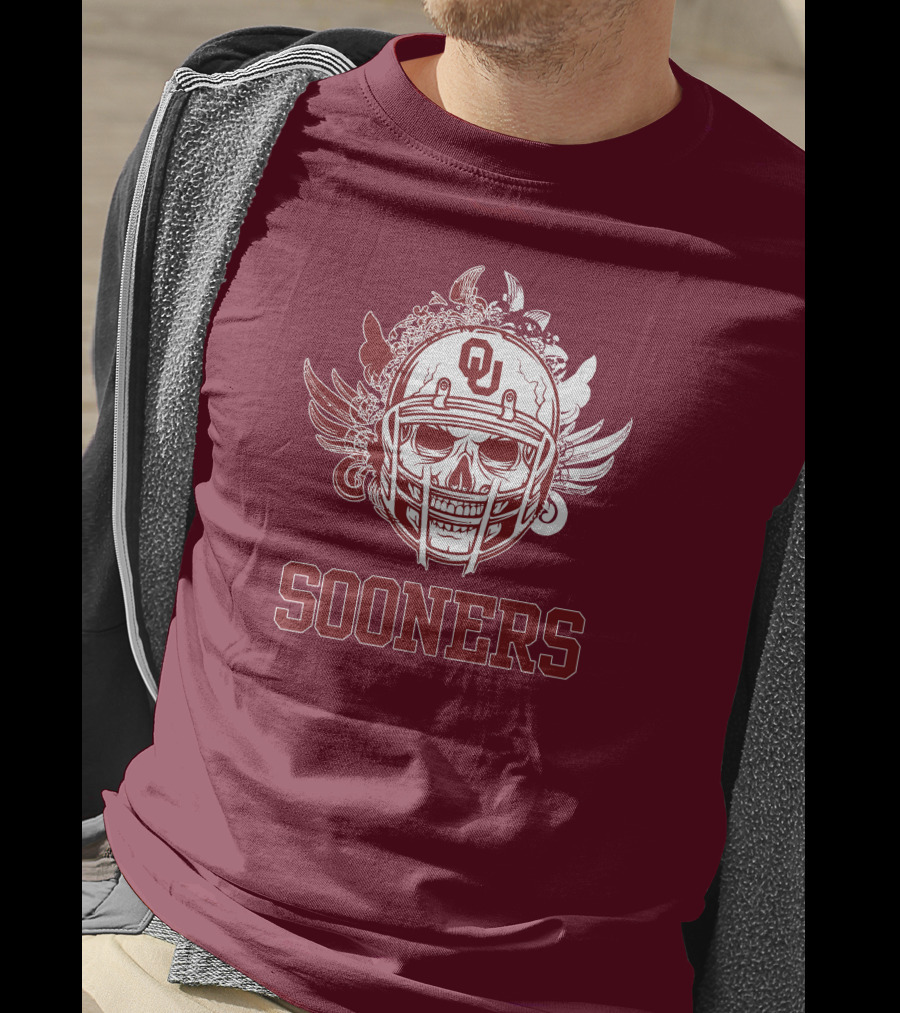 Sooners Skull Helmet OU T-Shirt