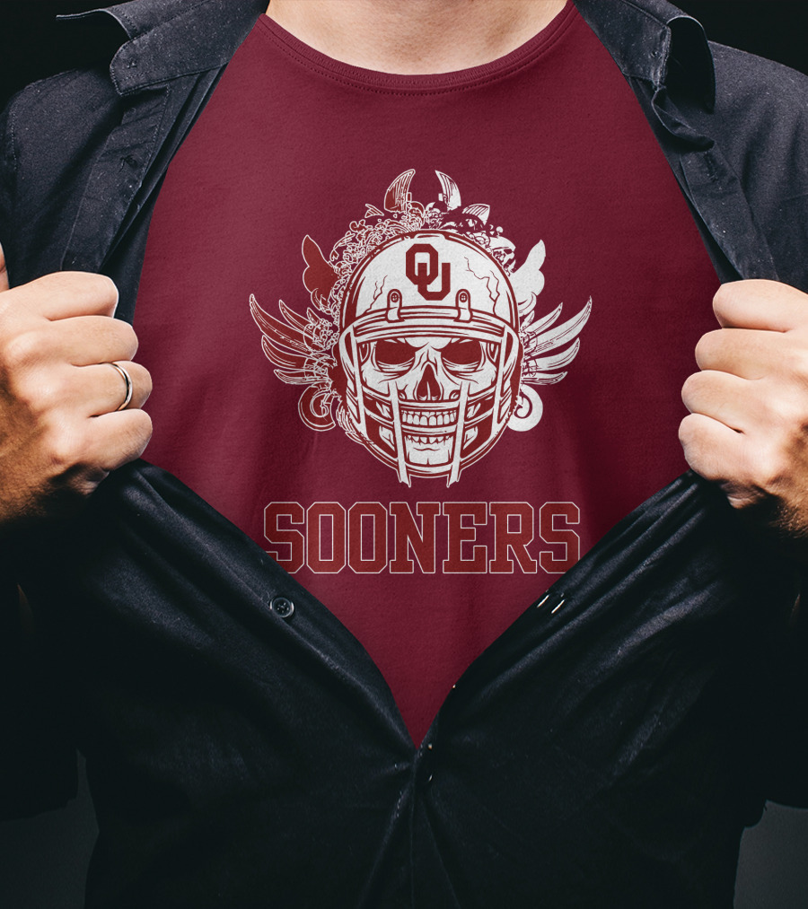Sooners Skull Helmet OU T-Shirt