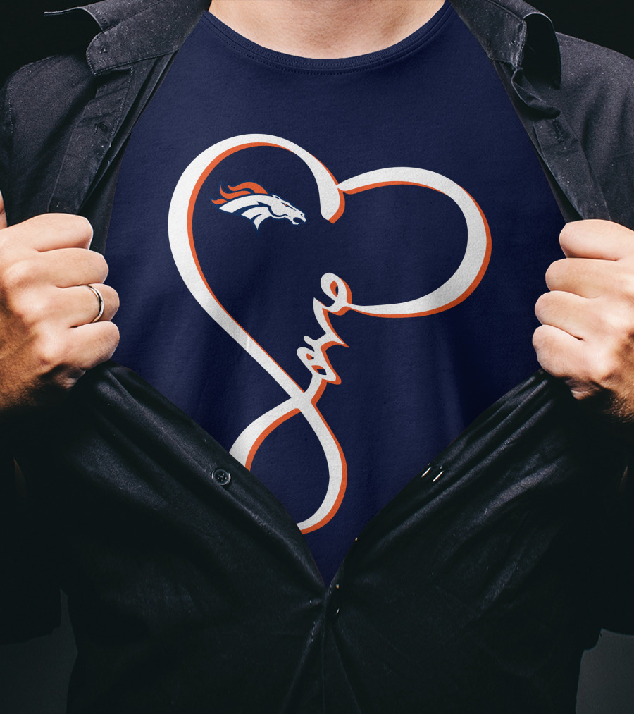Love Heart Denver Broncos T-Shirt