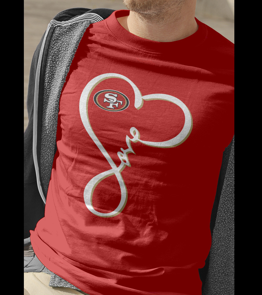 Love San Francisco 49ers Heart SF T-Shirt