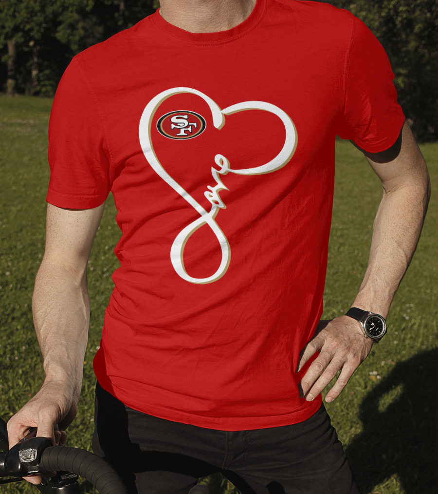 Love San Francisco 49ers Heart SF T-Shirt