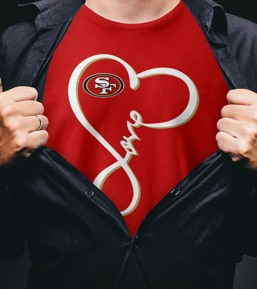 Love San Francisco 49ers Heart SF T-Shirt