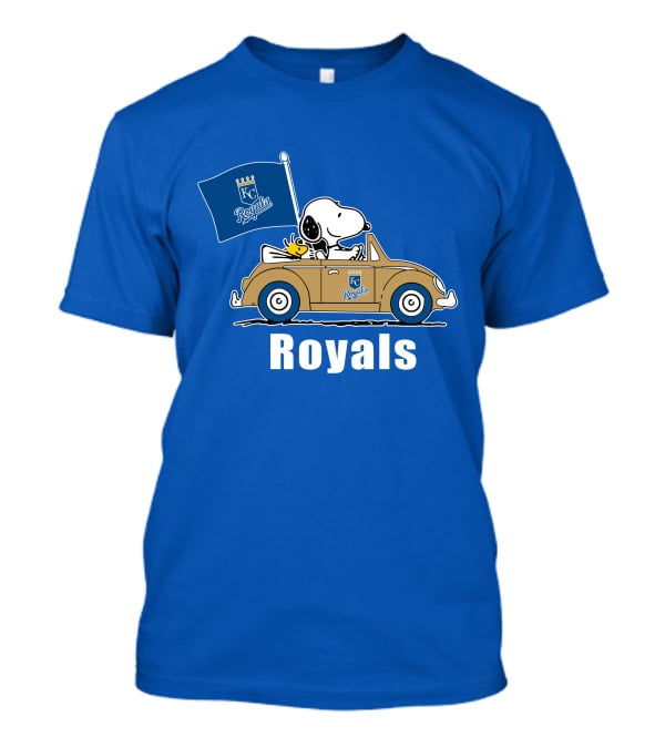 Royals Snoopy KC Royals Flag Peanuts Car T-Shirt