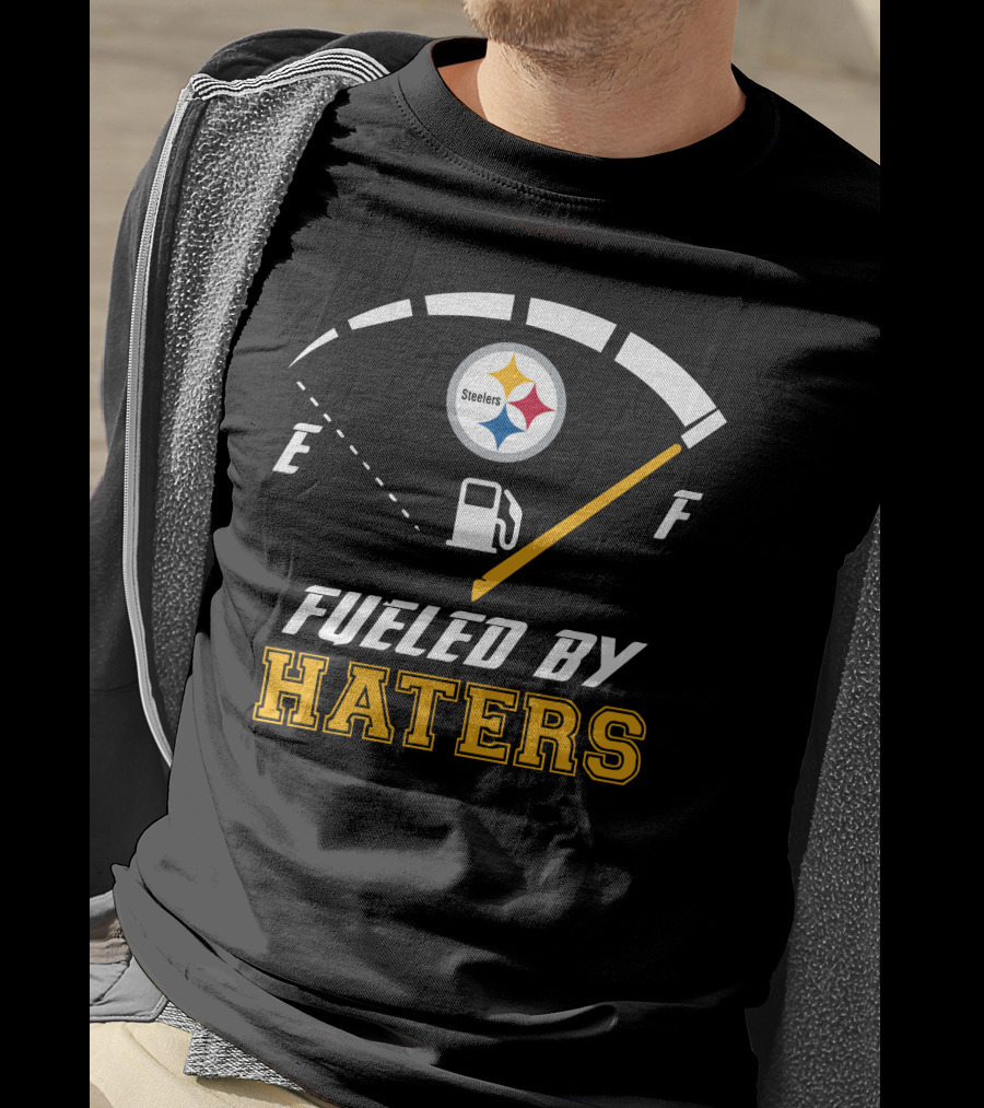 Pittsburgh Steelers Fueled By Haters Gauge Fuel Tank T-Shirt