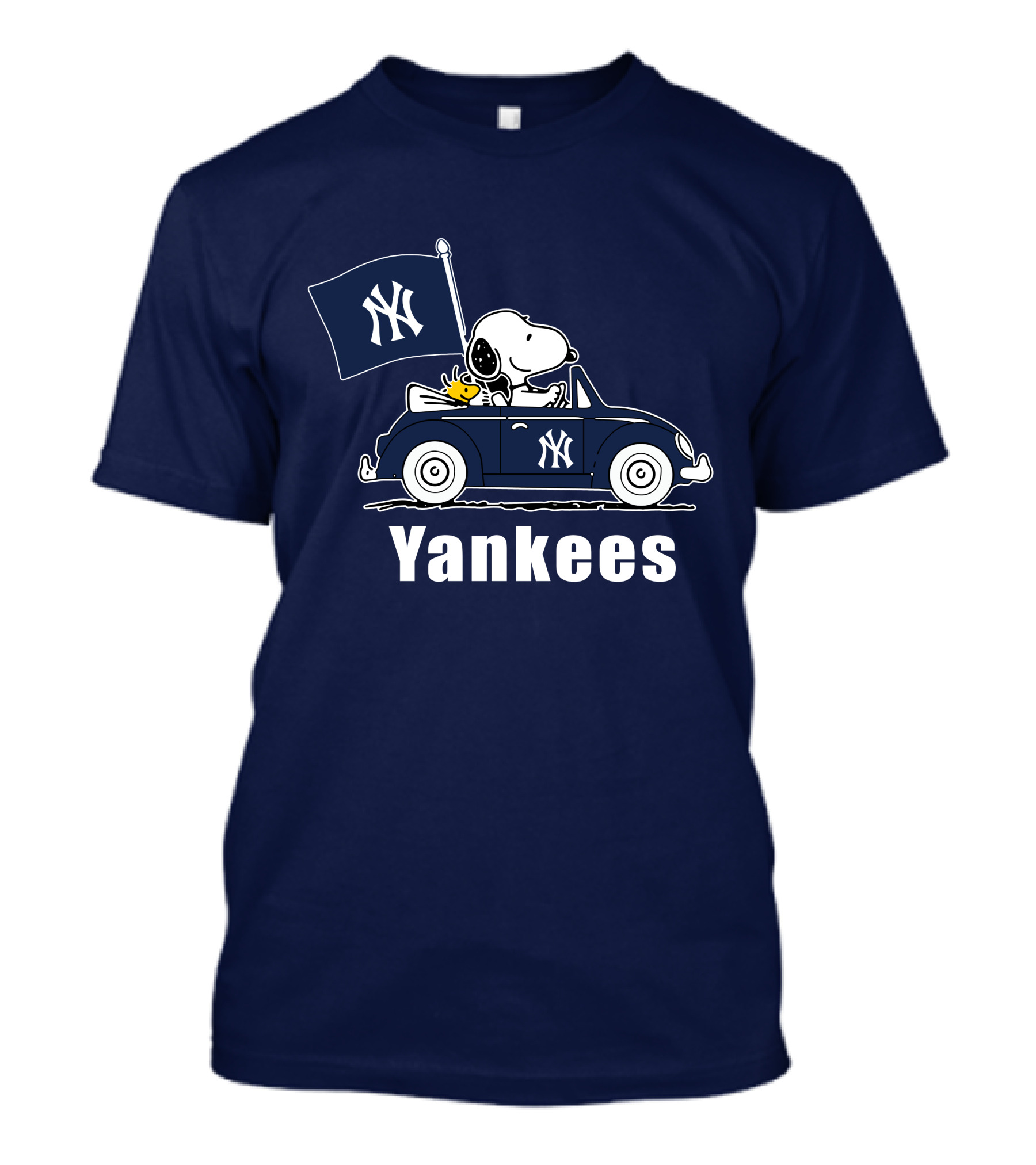 Yankees Snoopy Car New York Yankees Flag T-Shirt