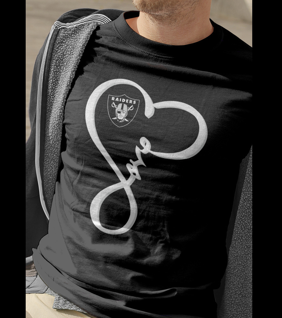 Love My Raiders Heart Design Las Vegas Raiders T-Shirt