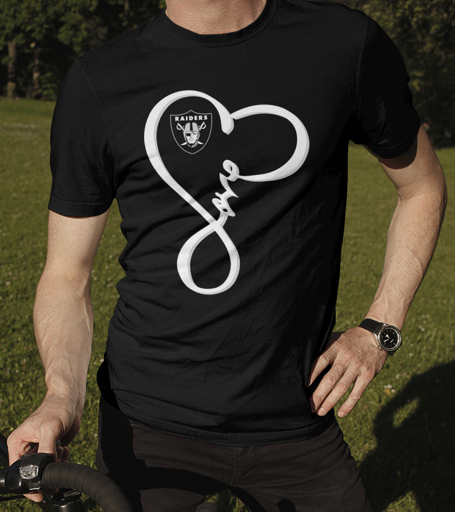 Love My Raiders Heart Design Las Vegas Raiders T-Shirt
