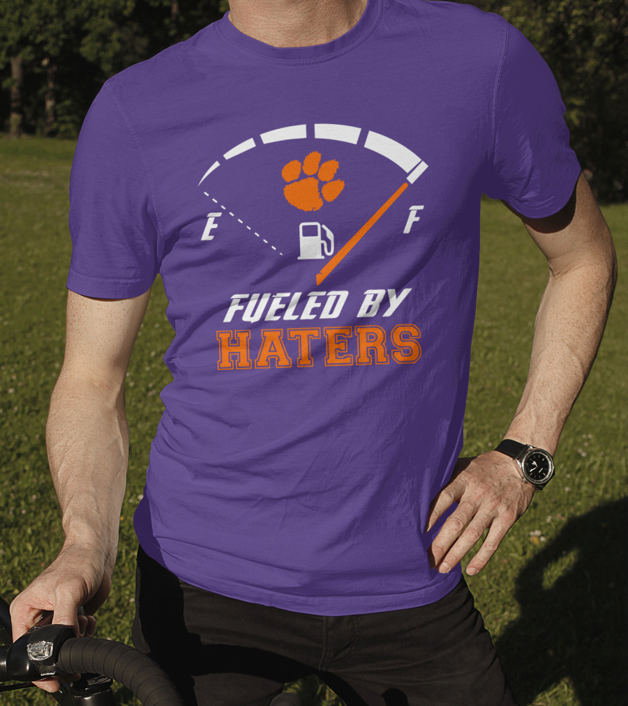 Clemson Tigers Fueled By Haters Gas Gauge Paw T-Shirt
