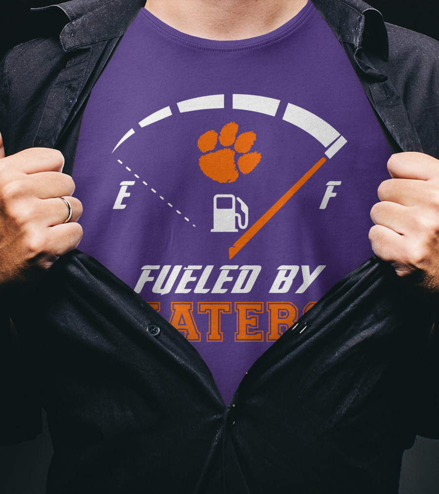 Clemson Tigers Fueled By Haters Gas Gauge Paw T-Shirt
