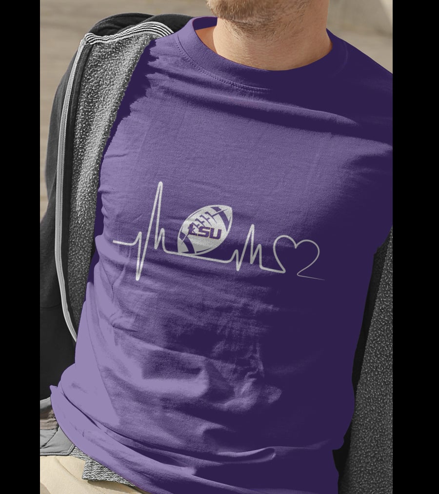 Lsu Tigers Heartbeat Football Pulse T-Shirt
