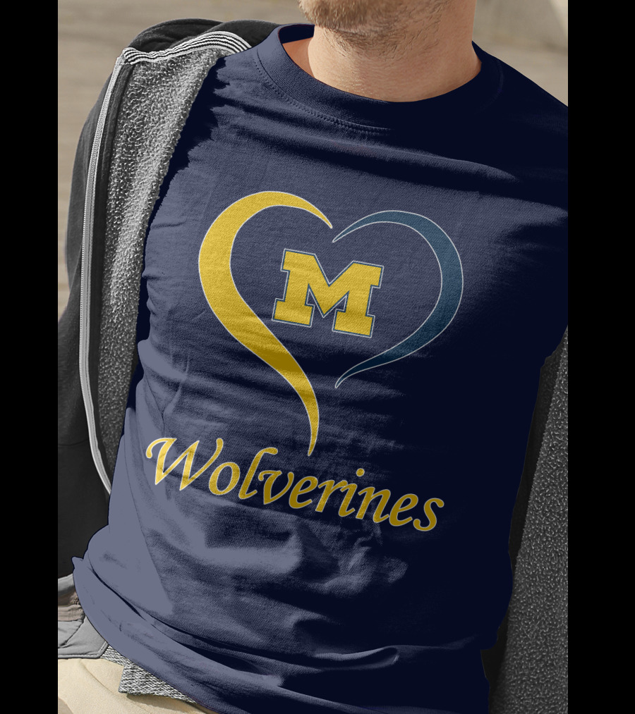Michigan Wolverines Heart M T-Shirt