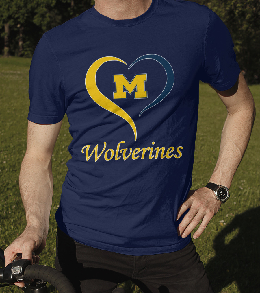 Michigan Wolverines Heart M T-Shirt