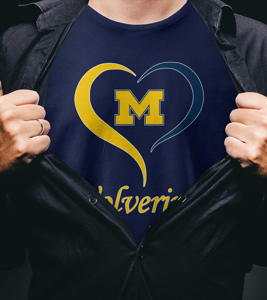 Michigan Wolverines Heart M T-Shirt