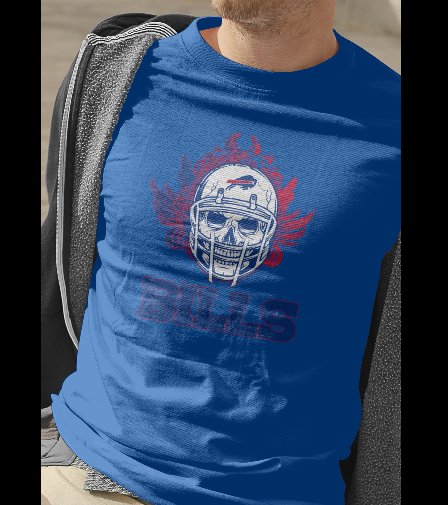 Buffalo Bills Skull Helmet Wings T-Shirt