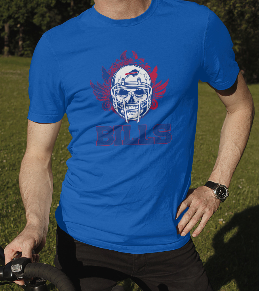 Buffalo Bills Skull Helmet Wings T-Shirt
