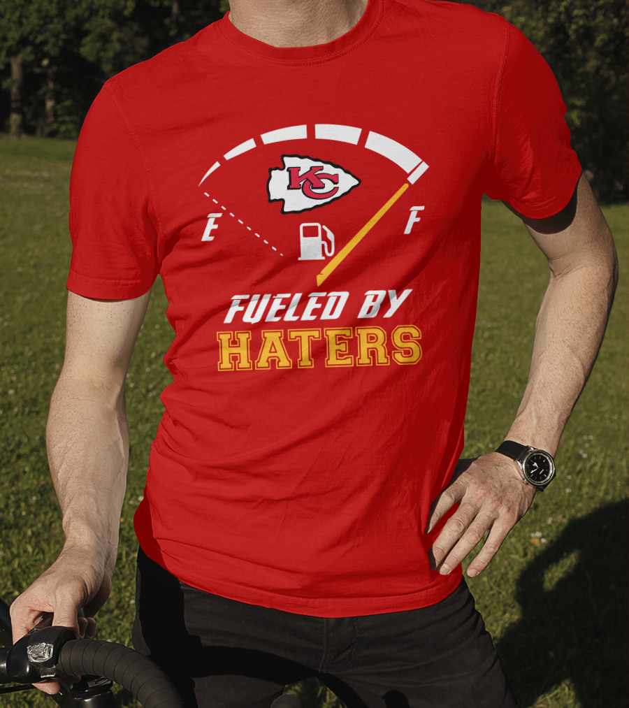Kansas City Chiefs KC Logo Fueled By Haters Fuel Gauge T-Shirt