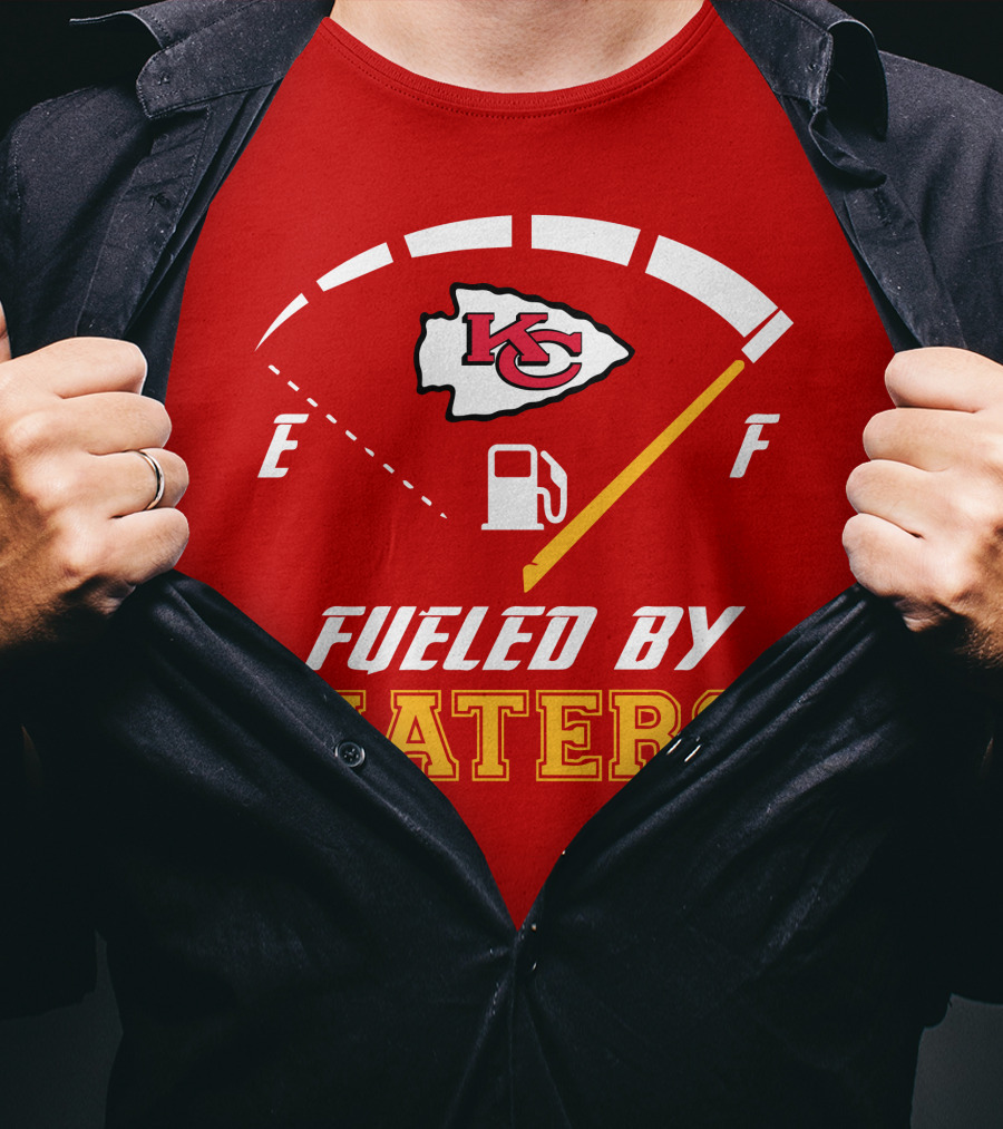 Kansas City Chiefs KC Logo Fueled By Haters Fuel Gauge T-Shirt