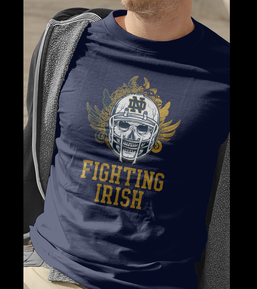 Notre Dame Fighting Irish Skull Helmet Emblem T-Shirt