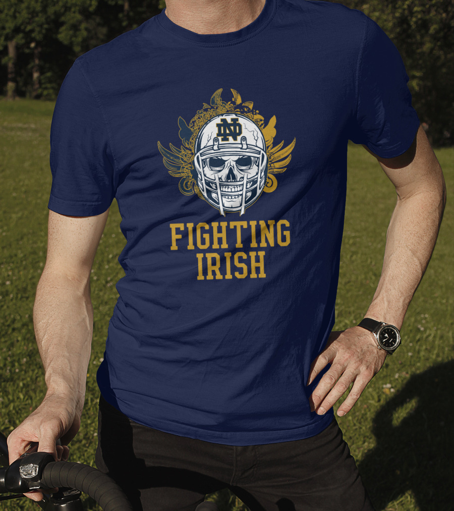 Notre Dame Fighting Irish Skull Helmet Emblem T-Shirt
