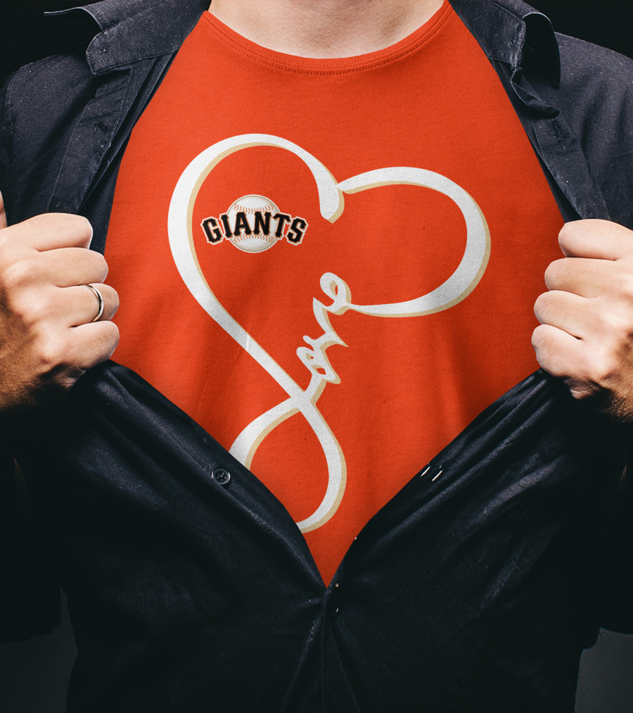 San Francisco Giants Love Heart Script T-Shirt