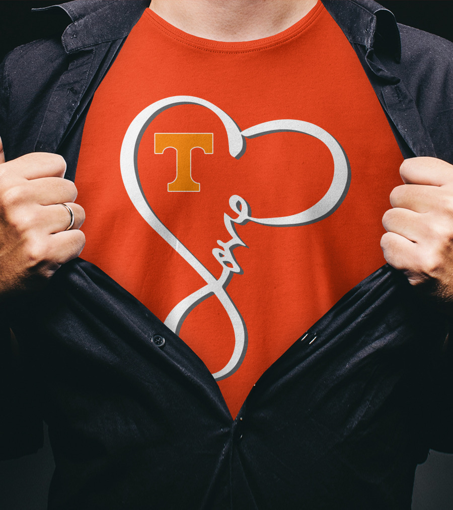 Heart-Shaped Love Tennessee Volunteers T-Shirt