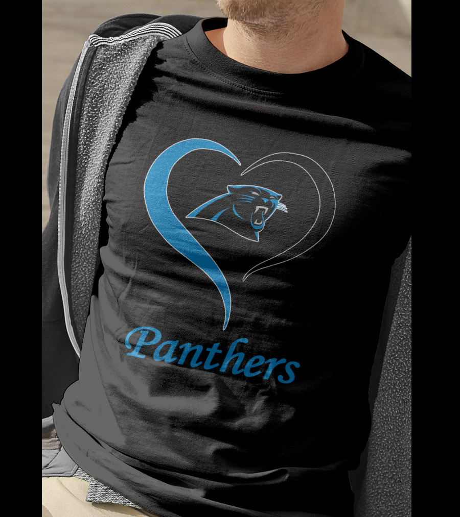 Panthers Logo Heart Symbol Carolina Panthers T-Shirt