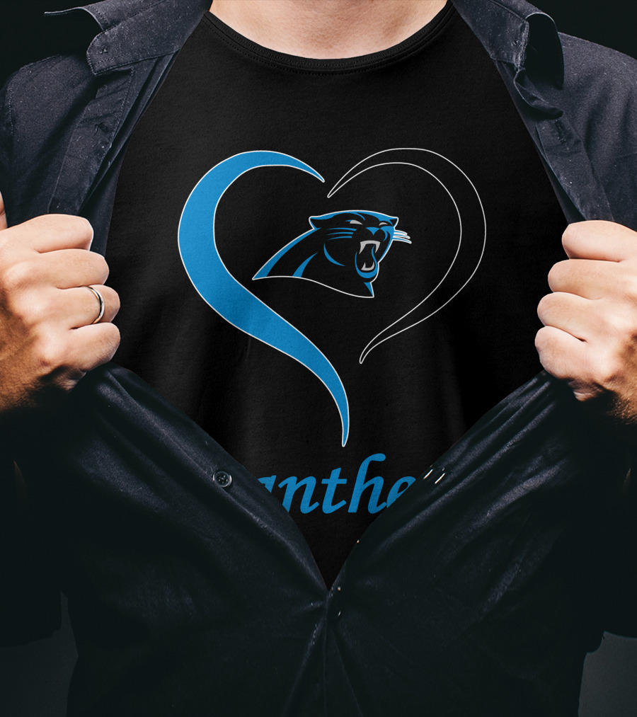 Panthers Logo Heart Symbol Carolina Panthers T-Shirt