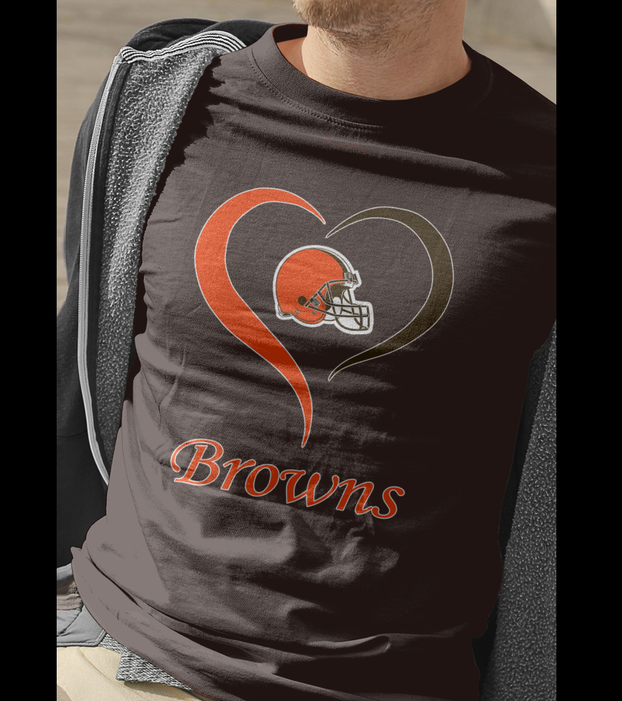 Cleveland Browns Heart Helmet Passion T-Shirt