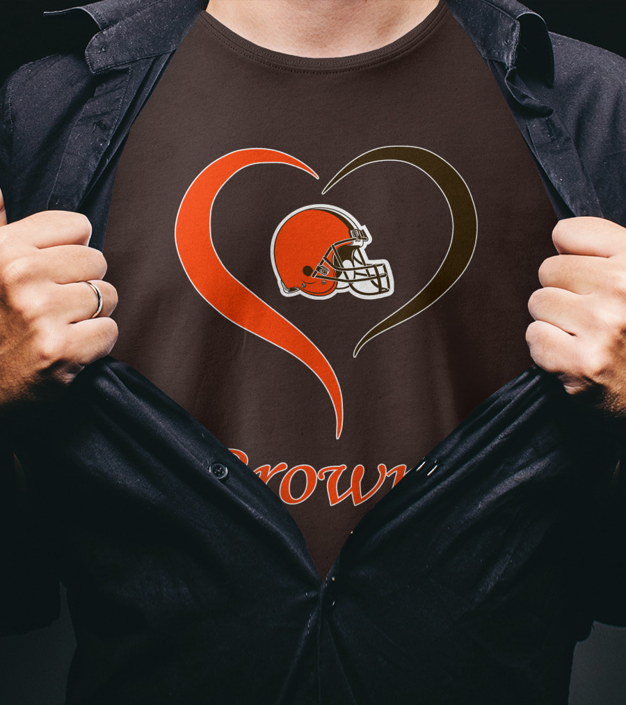 Cleveland Browns Heart Helmet Passion T-Shirt