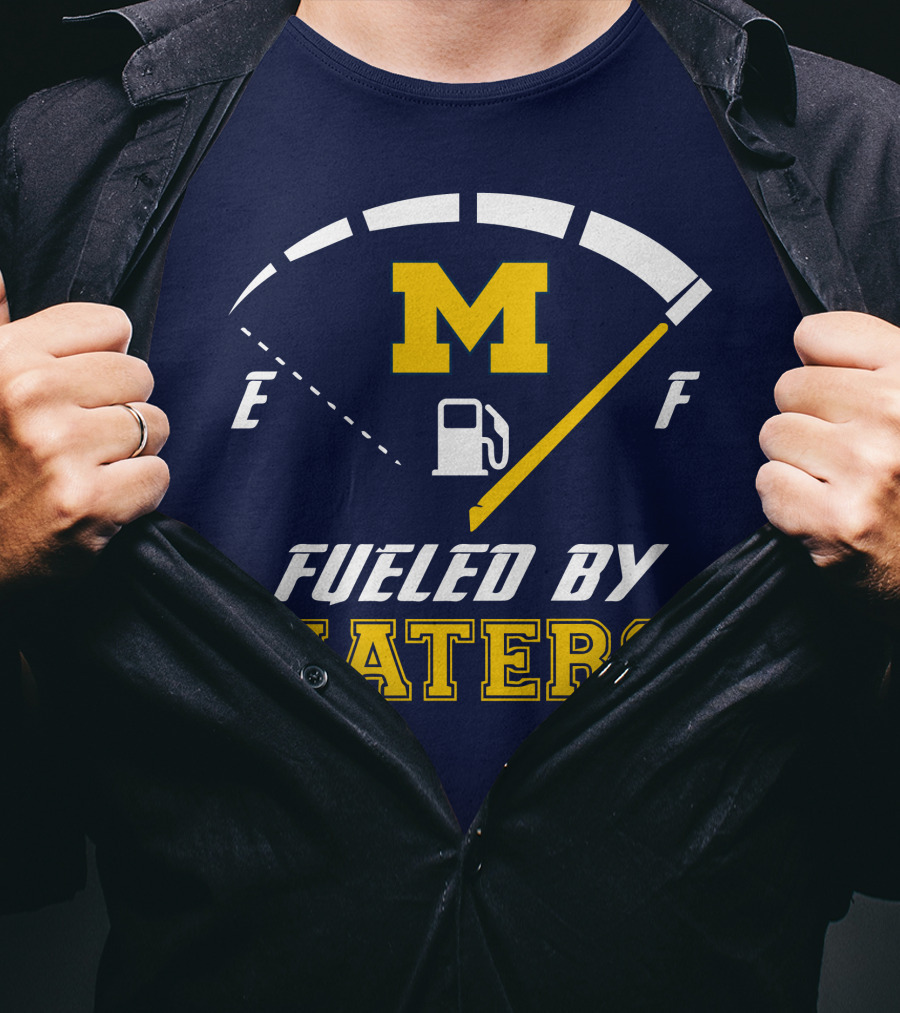 Michigan Wolverines M Fueled By Haters Fuel Gauge T-Shirt