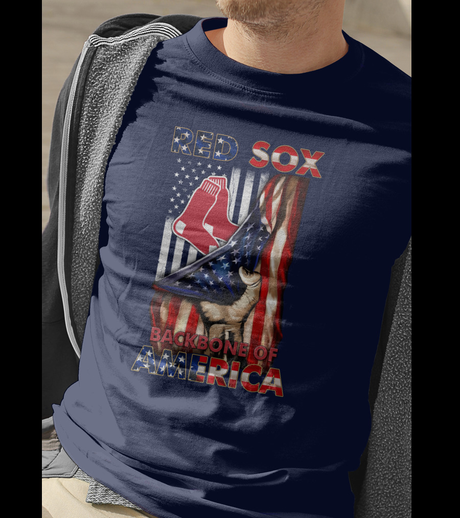 Red Sox Backbone Of America Patriotic Flag T-Shirt