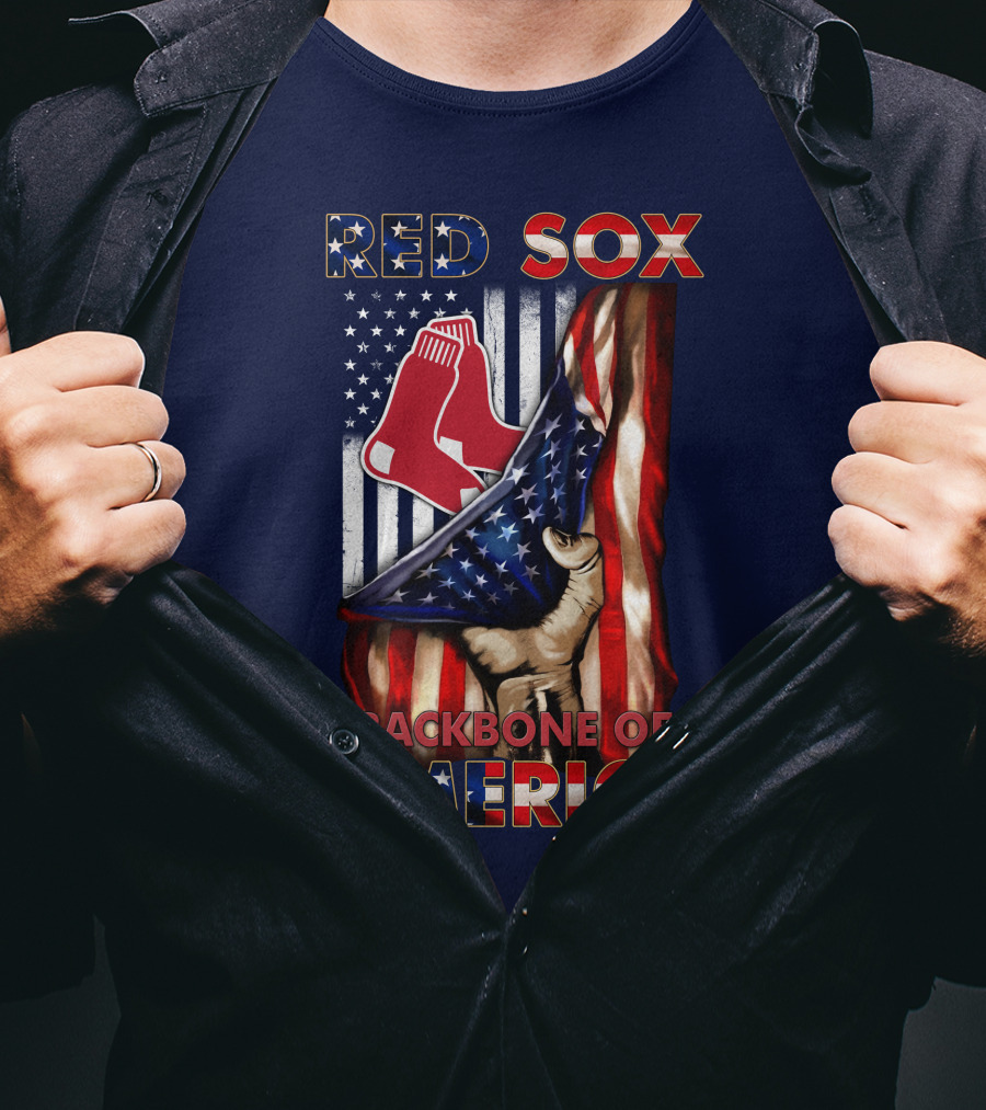 Red Sox Backbone Of America Patriotic Flag T-Shirt