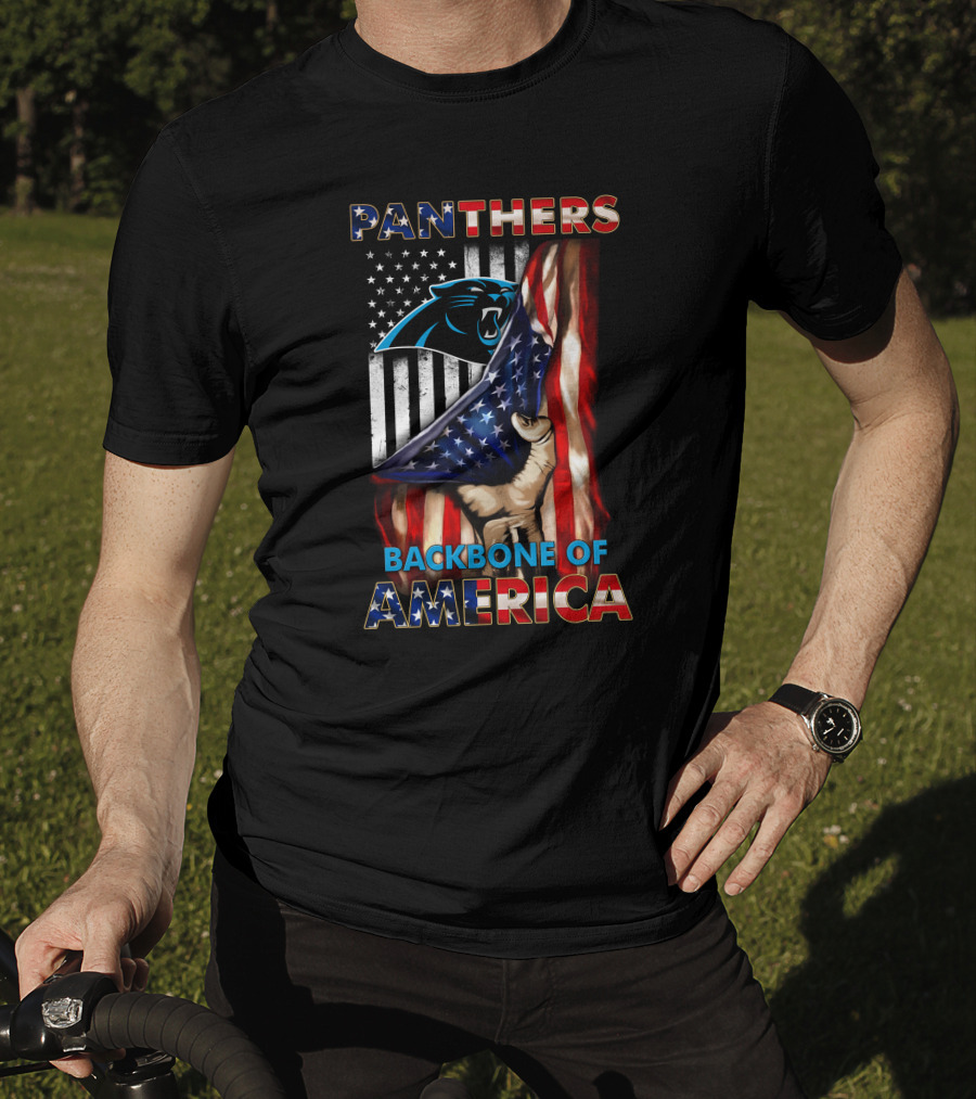 Panthers Backbone Of America American Flag T-Shirt
