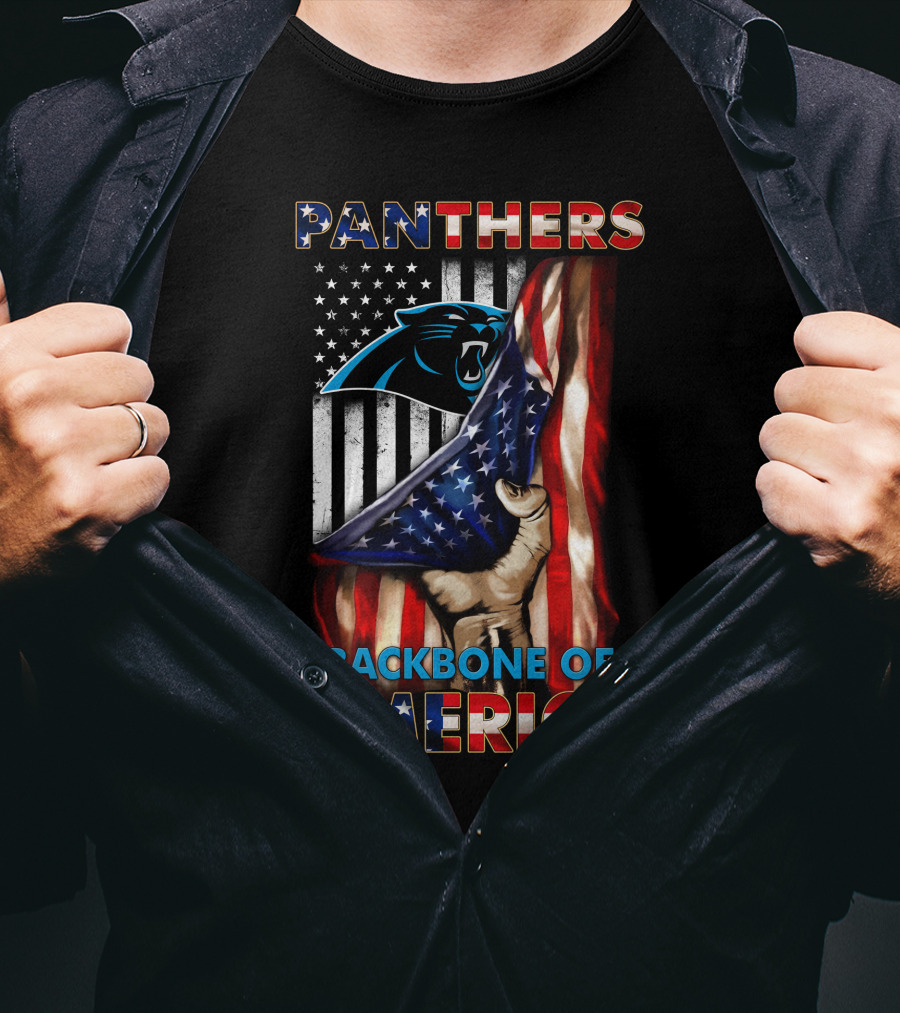 Panthers Backbone Of America American Flag T-Shirt
