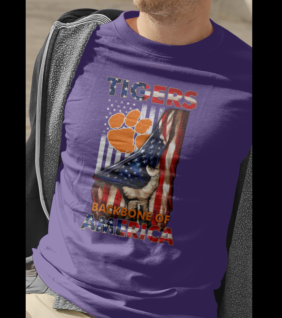 Tigers Claw American Flag Backbone Of America T-Shirt