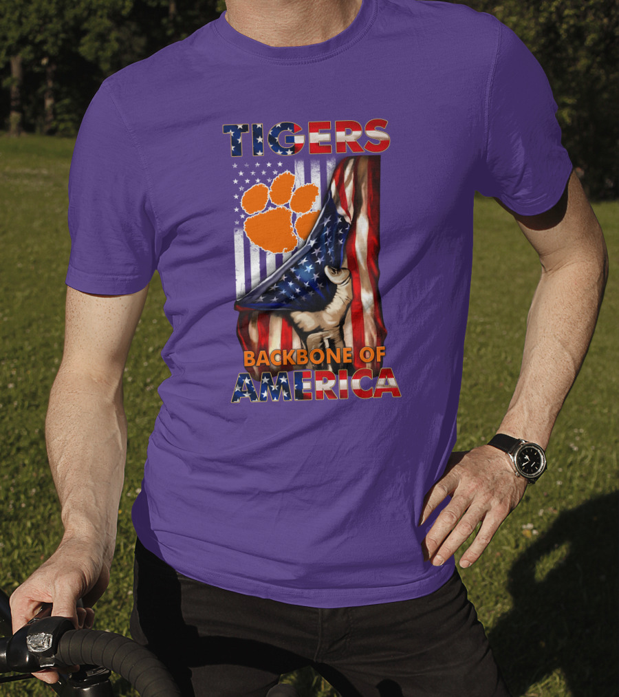 Tigers Claw American Flag Backbone Of America T-Shirt