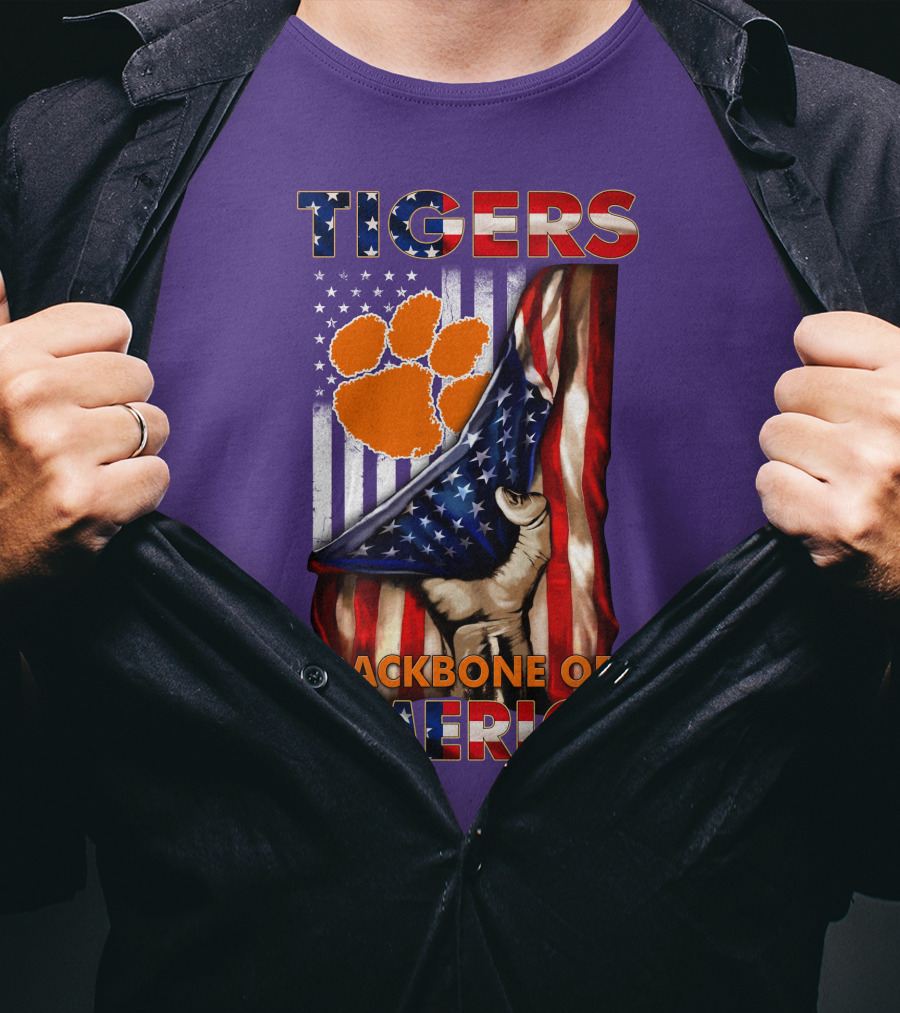 Tigers Claw American Flag Backbone Of America T-Shirt