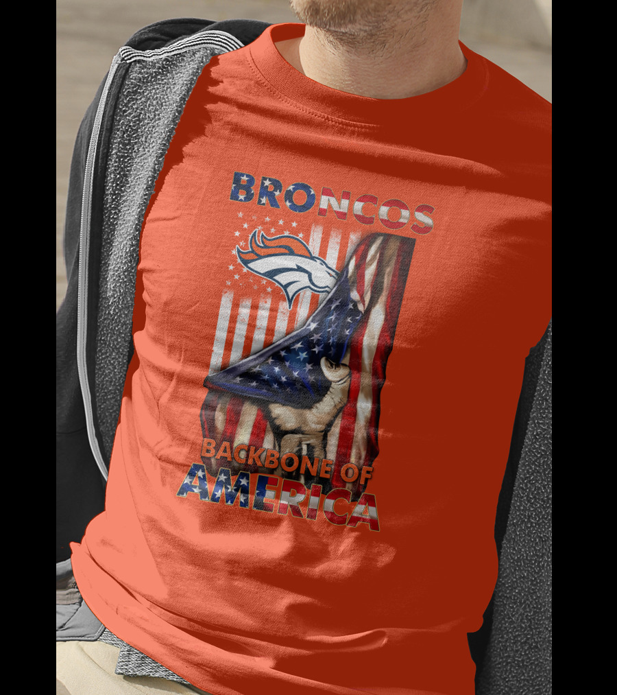 Broncos Backbone Of America Flag T-Shirt