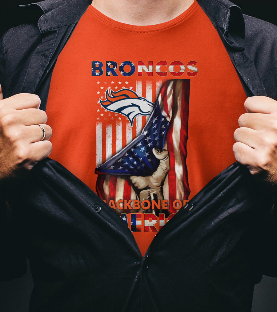 Broncos Backbone Of America Flag T-Shirt