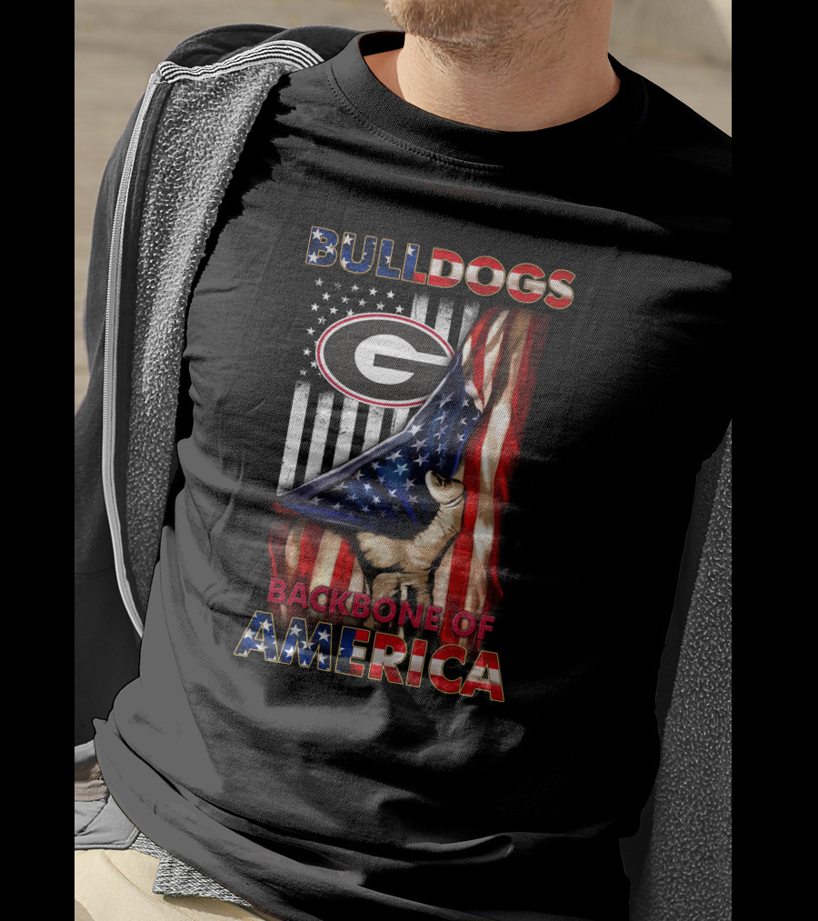 Georgia Bulldogs Backbone Of America Patriotic Usa Flag Edition T-Shirt