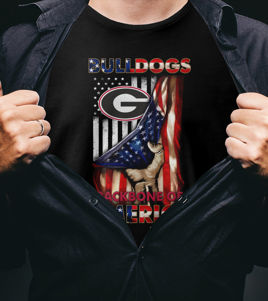 Georgia Bulldogs Backbone Of America Patriotic Usa Flag Edition T-Shirt