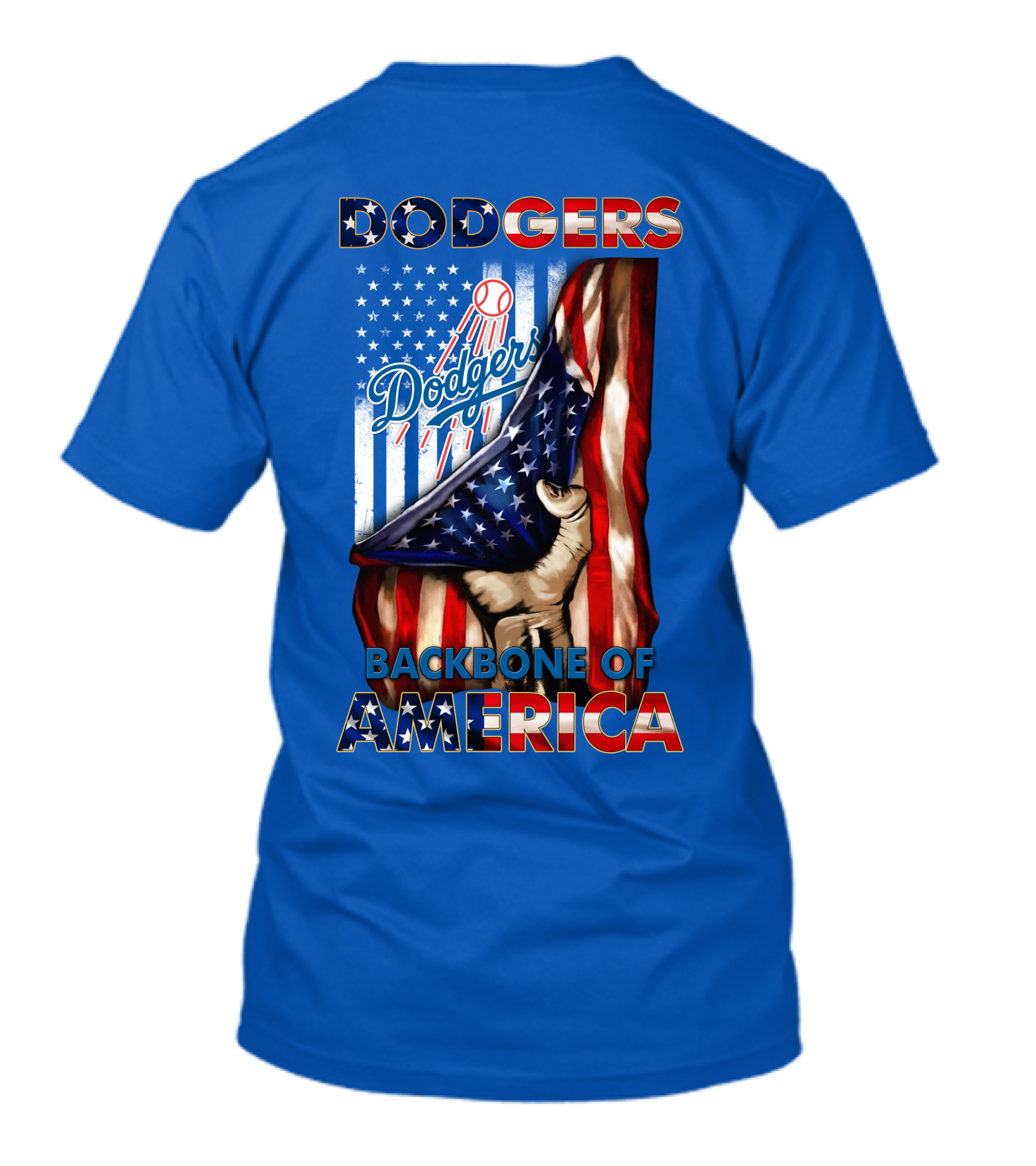 Dodgers Backbone Of America American Flag Patriotism T-Shirt