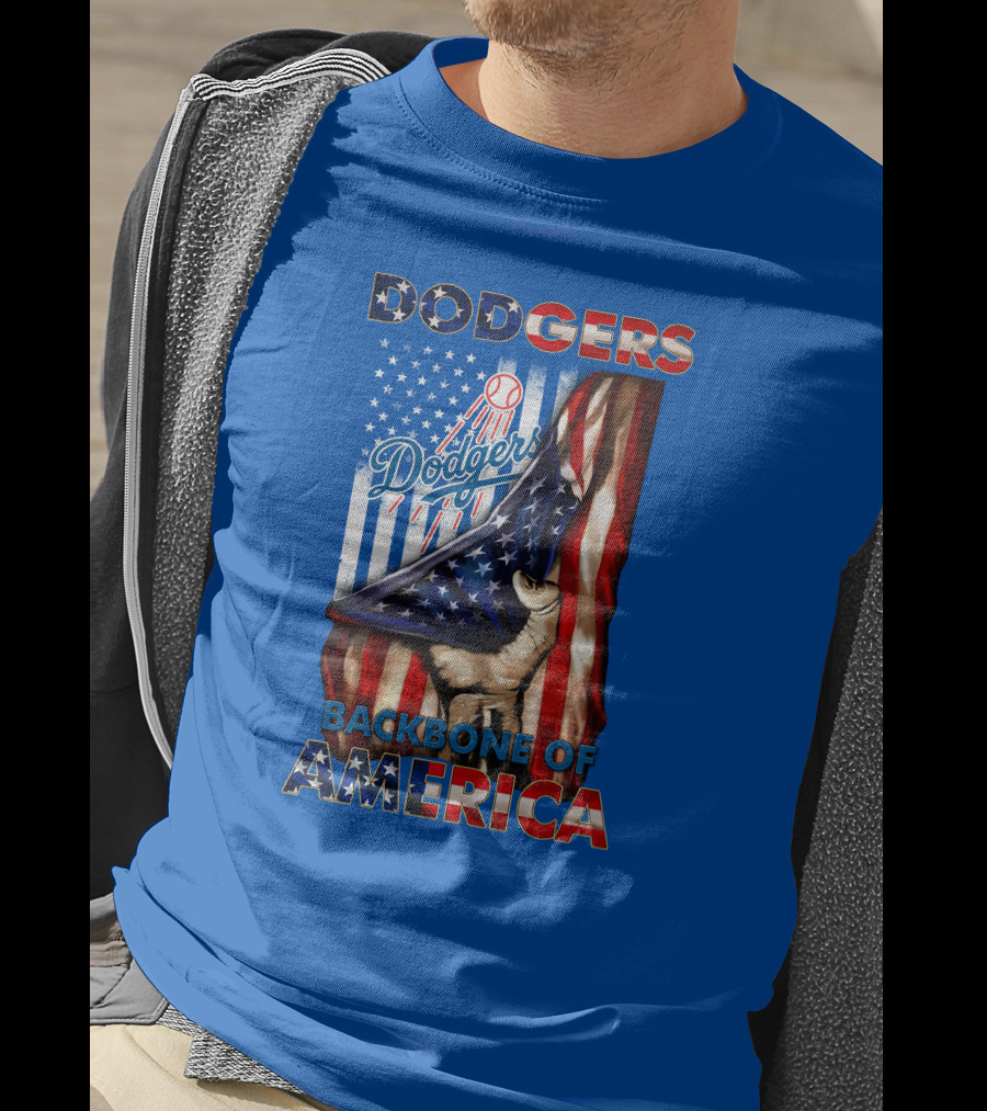 Dodgers Backbone Of America American Flag Patriotism T-Shirt