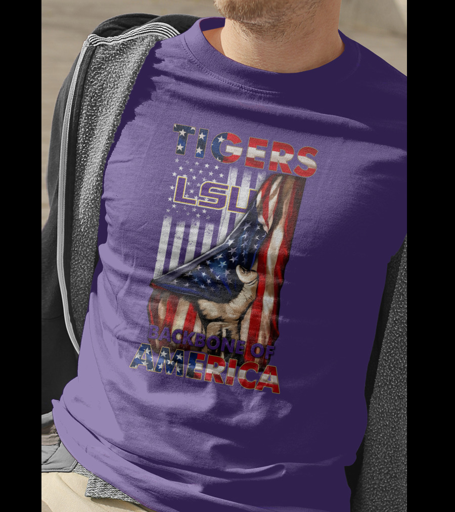 Lsu Tigers Backbone Of America Usa Flag T-Shirt